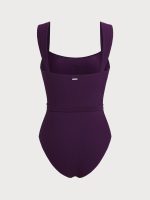 Purple Detachable Belt One-Piece Swimsuit - Image 7