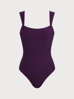 Purple Detachable Belt One-Piece Swimsuit - Image 8