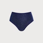 Blue Lurex Plus Size Bikini Bottom