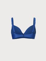Blue Jacquard Twist Underwire Plus Size Bikini Top - Image 6