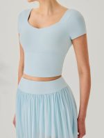 Blue Mesh Short Sleeve Top--Light Support - Image 2