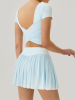 Blue Mesh Short Sleeve Top--Light Support - Image 4