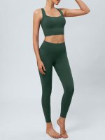 Dark Green Twist X-Cross Sports Bra - Light Support - Image 5