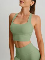 Light Green Twist X-Cross Sports Bra - Light Support - Image 2