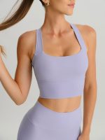 Light Purple Twist X-Cross Sports Bra - Light Support - Image 3