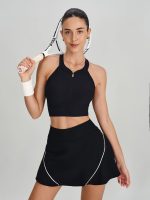 Black Round Neck Sports Bra - Light Support - Image 8