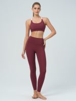Wine Red Twist Back Sports Bra - Light Support - Image 5