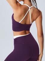 Purple Halter Sports Bra - Light Support - Image 2