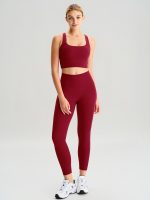 Wine Red Twist X-Cross Sports Bra - Light Support - Image 8