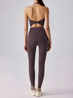 Purple Halter Twist Back Sports Bra - Image 7