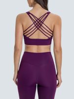 Purple Weave Cross Back Sports Bra
