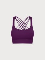 Purple Weave Cross Back Sports Bra - Image 7
