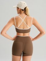 Brown X Cross Sports Bra - Light Support - Image 2