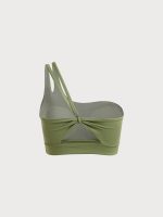 Green Ruched Cutout Sports Bra - Image 7