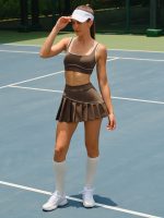 Brown Square Neck Sports Bra - Light Support - Image 3