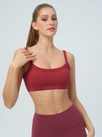Red Square Neck Sports Bra - Light Support - Image 3