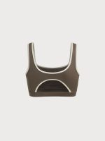 Brown Square Neck Sports Bra - Light Support - Image 8