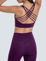 Purple Weave Cross Back Sports Bra - Image 4