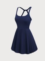 Navy Scoop-Neck Tennis Skirt - Image 9