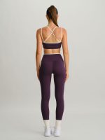 Purple Contrast Natural Waisted Leggings 25" - Image 5