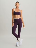 Purple Contrast Natural Waisted Leggings 25" - Image 2