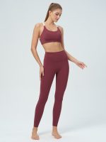 Wine Red High Waisted Leggings 24" - Image 6