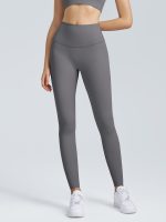 Gray High Waisted Leggings 24" - Image 2