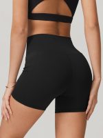 Black Natural Waisted Sports Shorts 3"