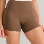 Brown Natural Waisted Sports Shorts 3"