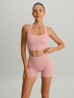 Pink Cut Out Shorts 3" - Image 3
