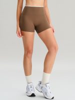 Brown Natural Waisted Sports Shorts 3" - Image 3