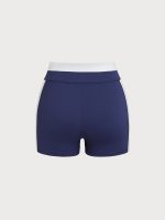 Navy Contrast Line Workout Shorts 3" - Image 7