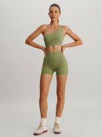 Green Cut Out Shorts 3" - Image 4
