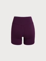 Purple Contrast Front-Cross Sports Shorts 3" - Image 8