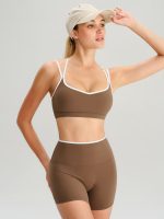 Brown Natural Waisted Sports Shorts 3" - Image 4