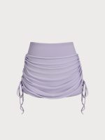 Purple Drawstring Mesh Sport Skirt - Image 8