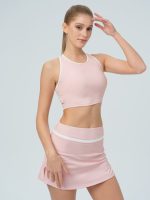 Pink Contrast High Waisted Sports Skirt - Image 6