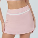 Pink Contrast High Waisted Sports Skirt