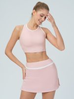 Pink Contrast High Waisted Sports Skirt - Image 5