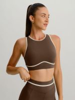 Coffee Round Neck Line Tank Top