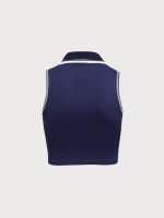 Navy V-Line Collar Tank Top - Light Support - Image 6
