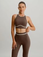 Coffee Round Neck Line Tank Top - Image 5