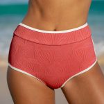 Red Jacquard Full Coverage Surf Bottom