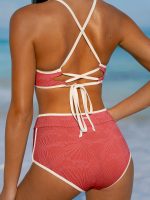 Red Jacquard X Cross Surf Top - Image 3