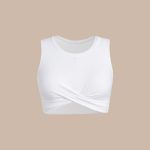 White Round Neck Twist Surf Top