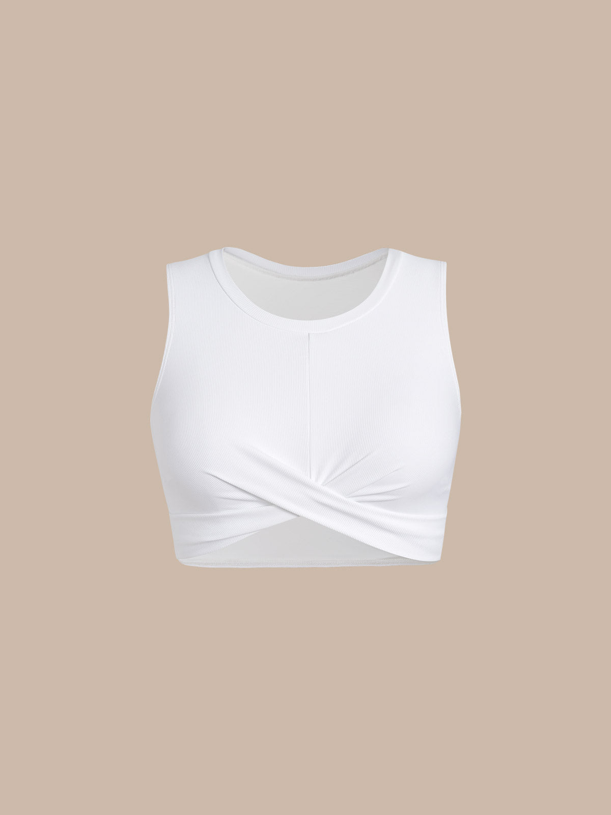 women_s-knitted-nylon-surfing-top-white-sustainable-surfing_clothes-0wsact White Round Neck Twist Surf Top - Image 1