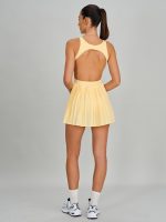 Yellow Square Neck Yoga Dress - Light Support - Image 4
