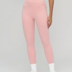 Pink High-Waist Contrast-Line Leggings 26"