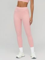 Pink High-Waist Contrast-Line Leggings 26"