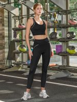 Black Stitching High Waisted Leggings 24" - Image 5